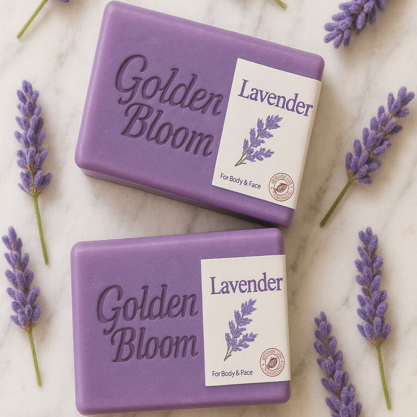 💜Golden Bloom💜 - Soothing Lavender Essential Oil Cleansing Soap Bar🌙