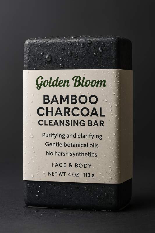 🖤Golden Bloom🖤 - Detoxifying Bamboo Charcoal Blackhead Removal Soap Bar✨