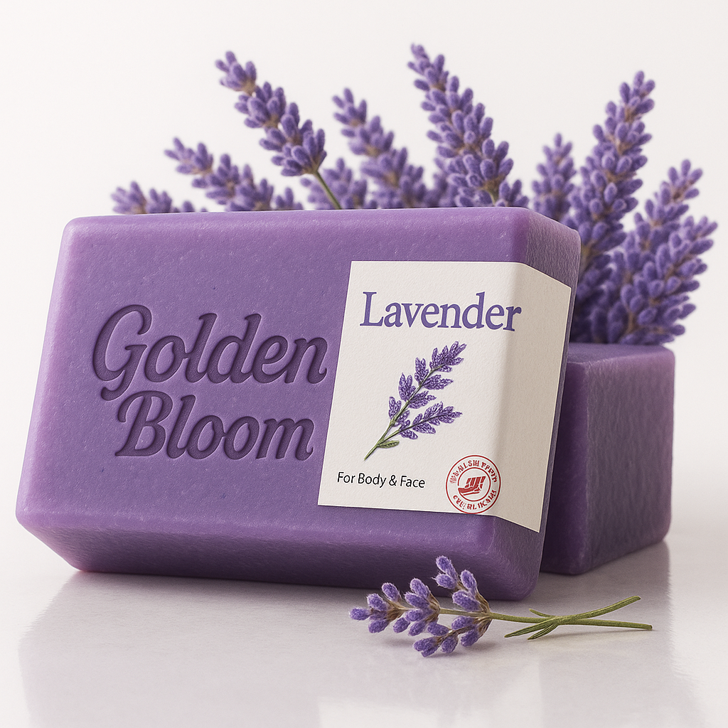 💜Golden Bloom💜 - Soothing Lavender Essential Oil Cleansing Soap Bar🌙