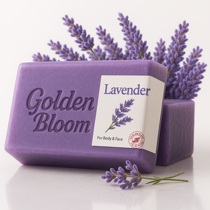 💜Golden Bloom💜 - Soothing Lavender Essential Oil Cleansing Soap Bar🌙