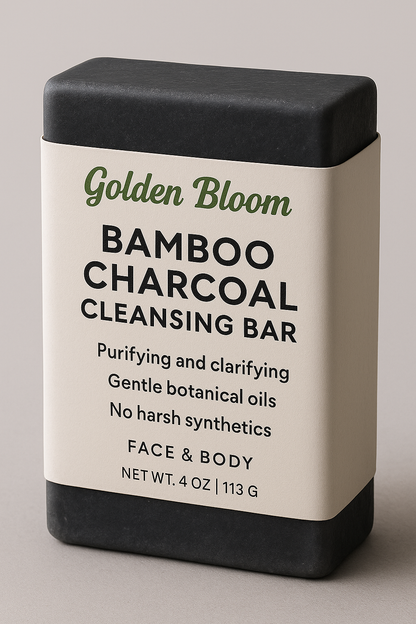 🖤Golden Bloom🖤 - Detoxifying Bamboo Charcoal Blackhead Removal Soap Bar✨